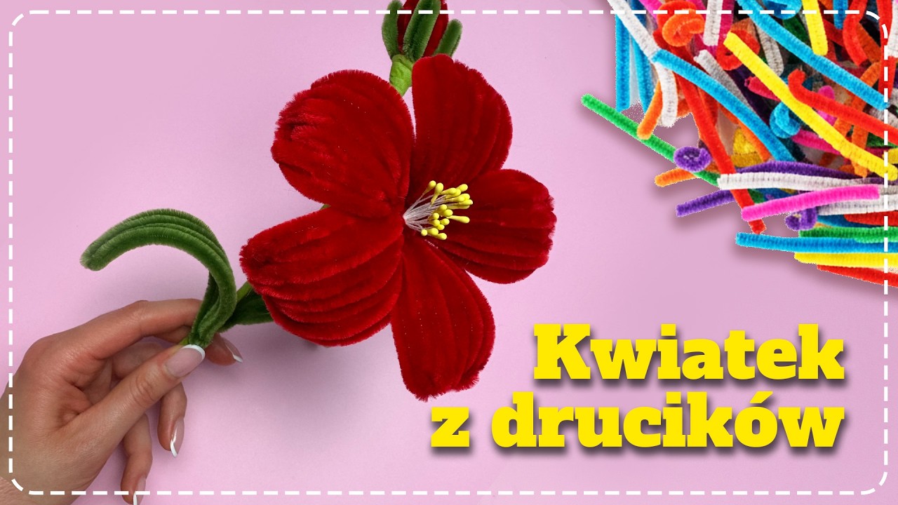 DIY: Jak zrobić piękny kwiat z drucików kreatywnych? 🌹 Krok po kroku