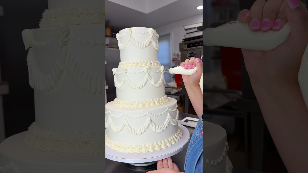vintage wedding cake! #cakedecorating #shorts