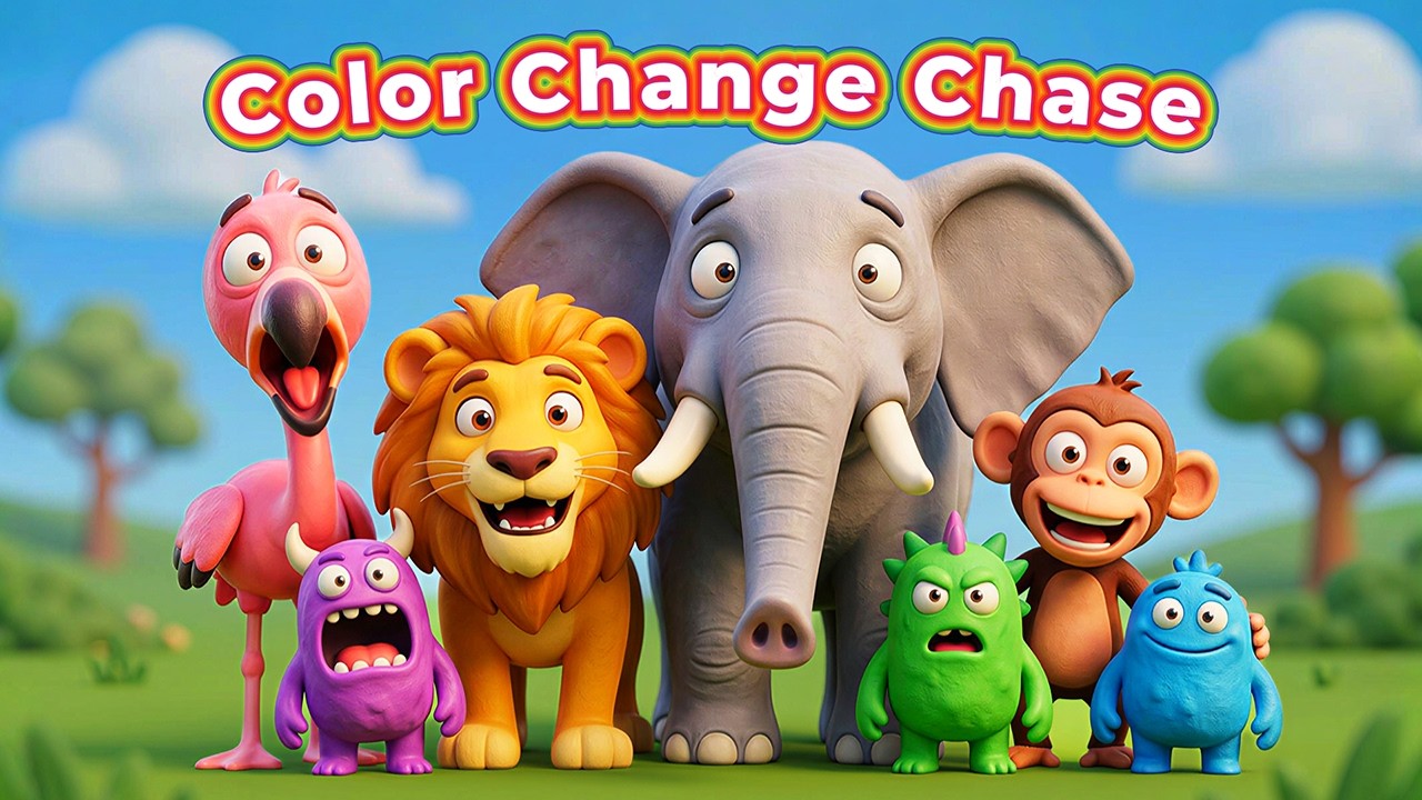 ABC Safari Animals Song 🦁 Colorful Clay Animal Chase | Learn Letters, Colors & Animal Sounds