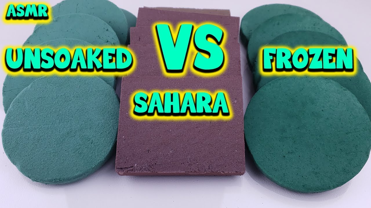 ASMR Satisfying Frozen vs Unsoaked vs Sahara Floral Foam Crushing - Relaxing ASMR Sleep