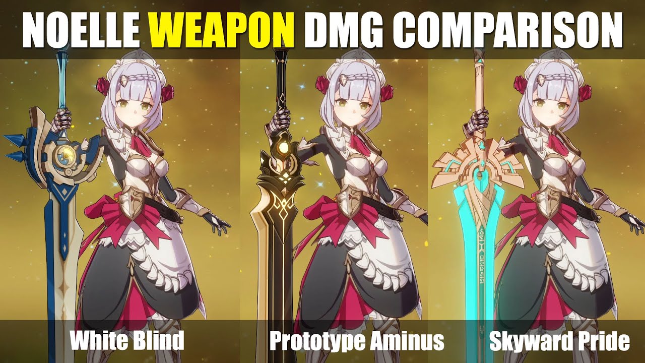 Genshin Impact - Noelle Best Weapon Damage Test and Comparison