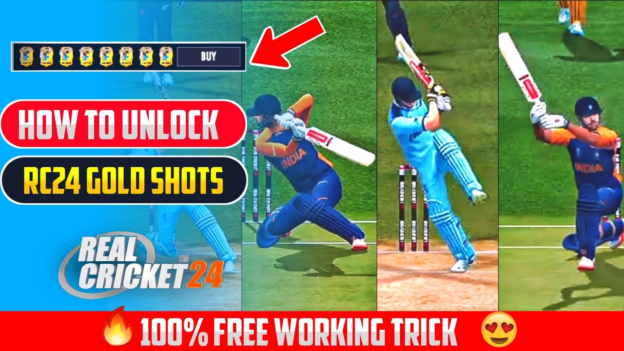 How to Unlock Gold Shots in RC24 🔥 Buy Gold Shots -  Real Cricket 24 Free Working Trick 