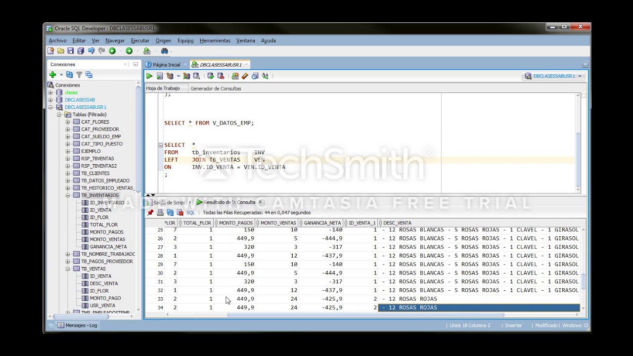 Creación de Vista en Oracle
