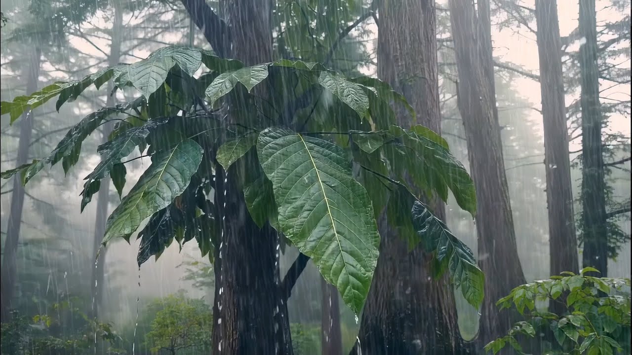 No Thunder &ndash; Heavy Rain Sounds on Forest Leaves, Ultimate Calm for Sleep or Relax