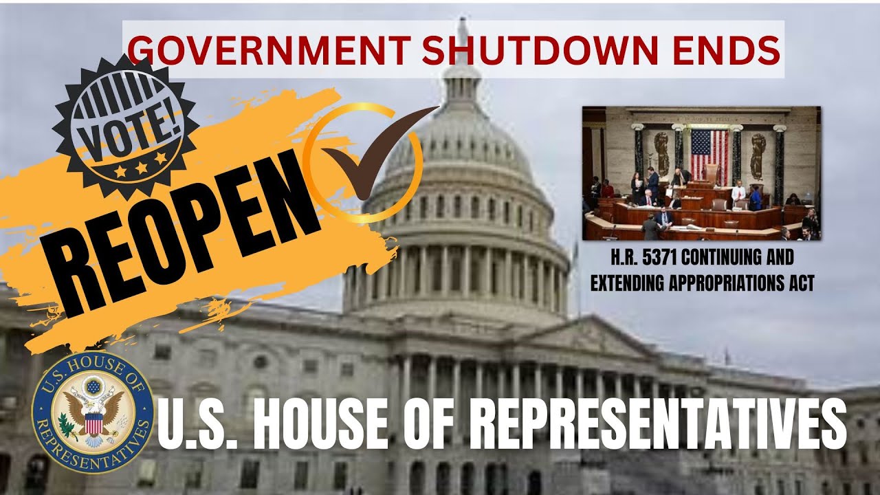 LIVE | U.S. House of Representatives | Vote To End Government Shutdown