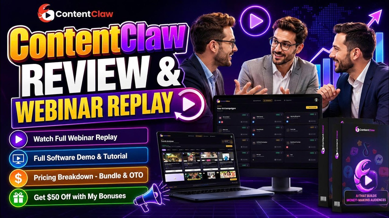 ContentClaw Review & Webinar Replay 🚀 Full Demo & Tutorial 🎬 ContentClaw Review with Bundle & OTO