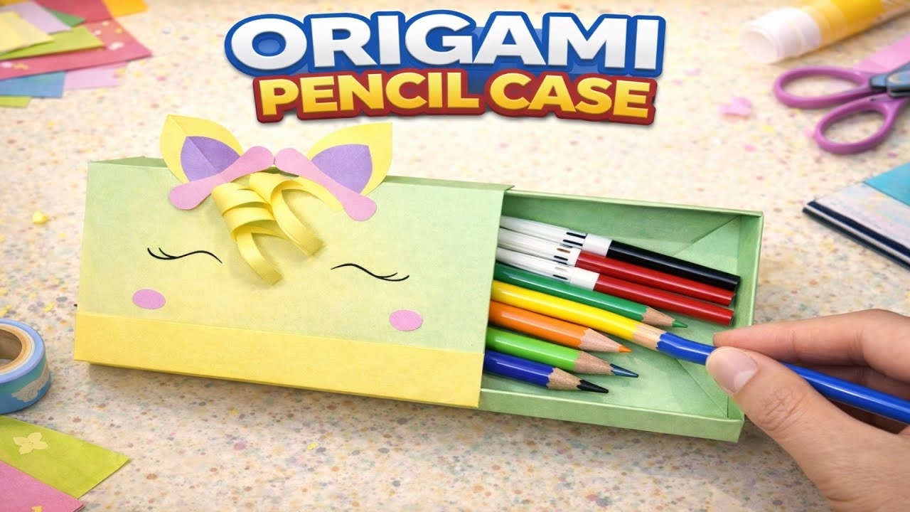 ORIGAMI PENCIL CASE 💛|Always keep an eye on | 4K |