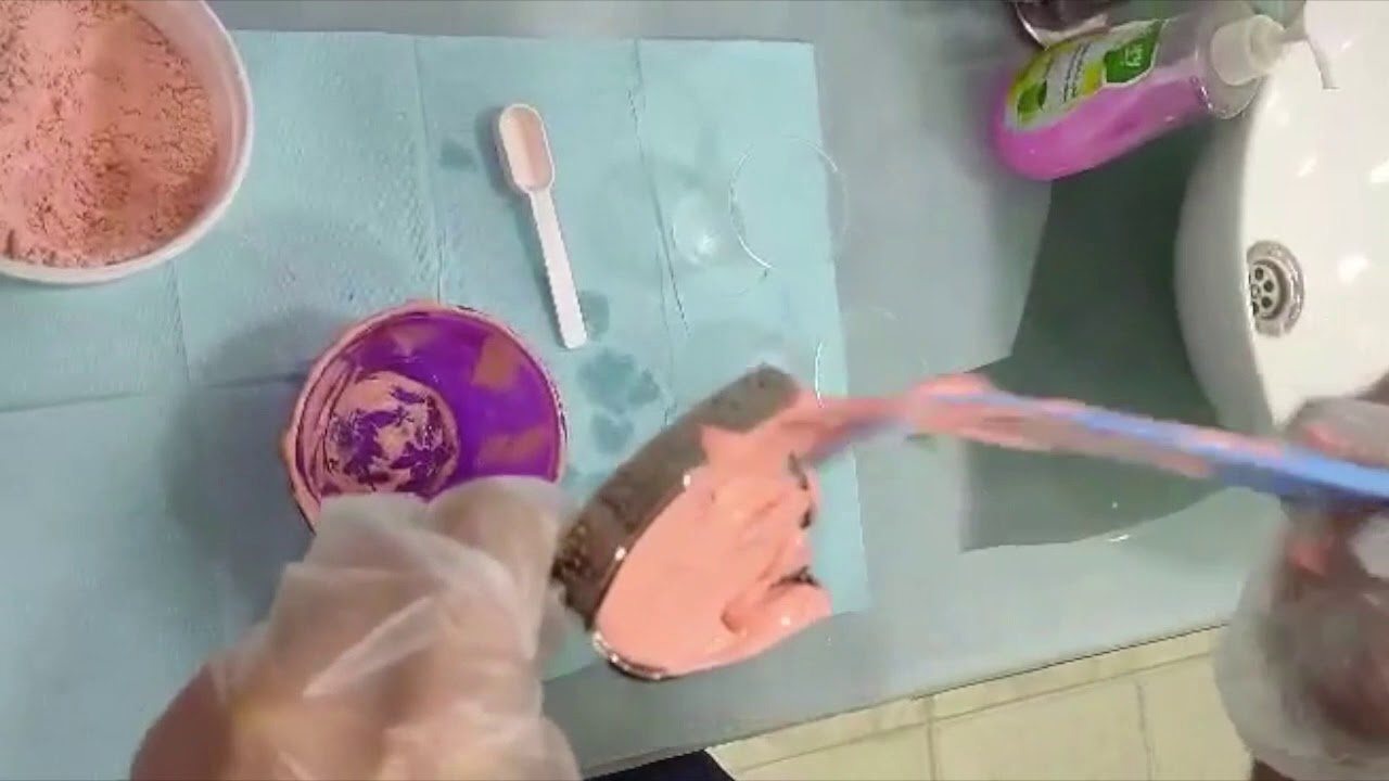 طريقه اخد طبعه باستخدام الجينيت alginate impression mixing