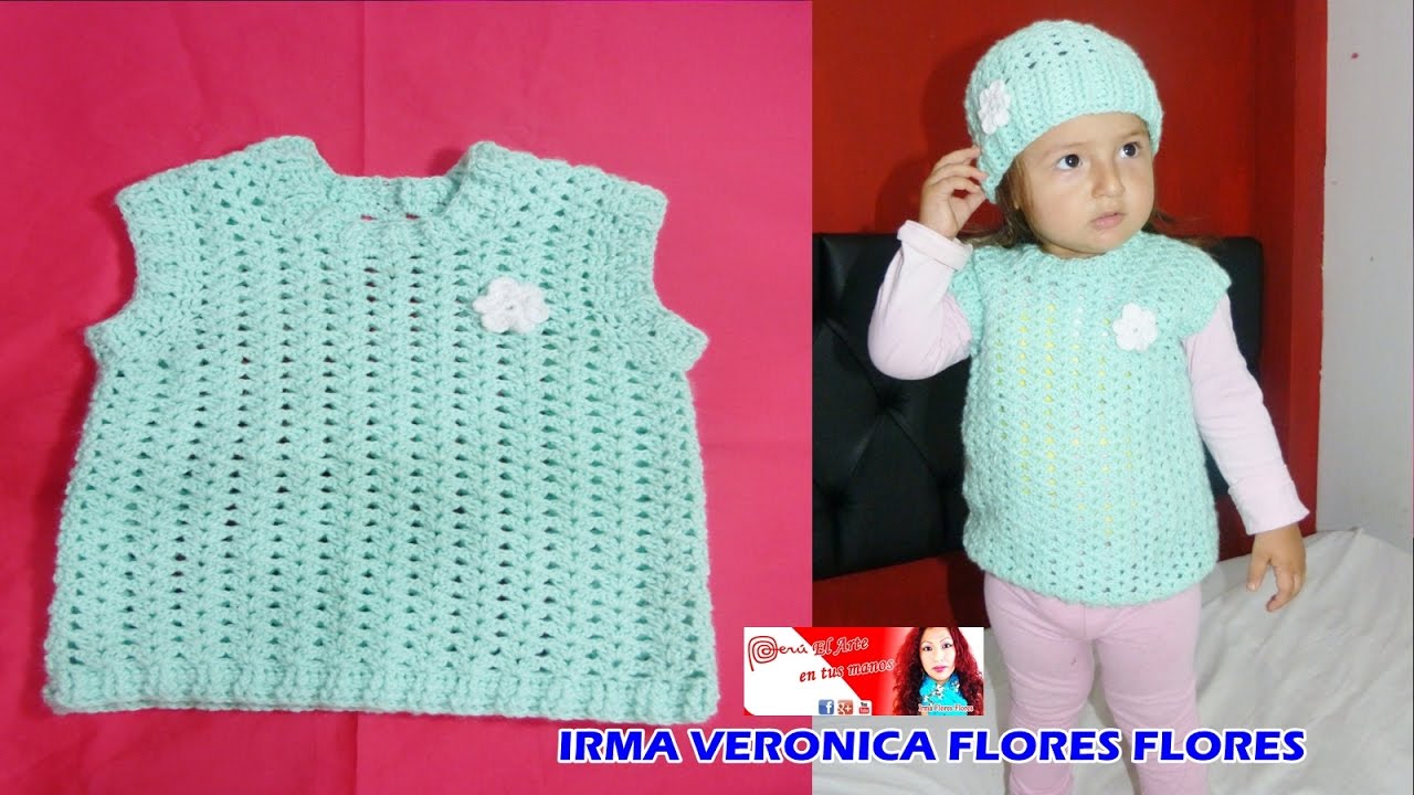 JERSEY, CHALECO CON ABANICOS PARA BEBE Y NIÑAS TEJIDO A CROCHET TUTORIAL PASO A PASO