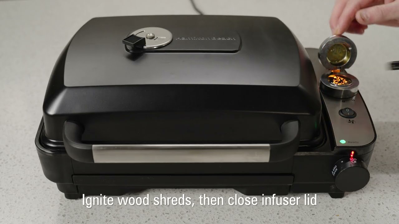 How to infuse hot smoke| Hamilton Beach &reg; Indoor Searing Grill with Hot/Cold Smoke Infuser (25375)