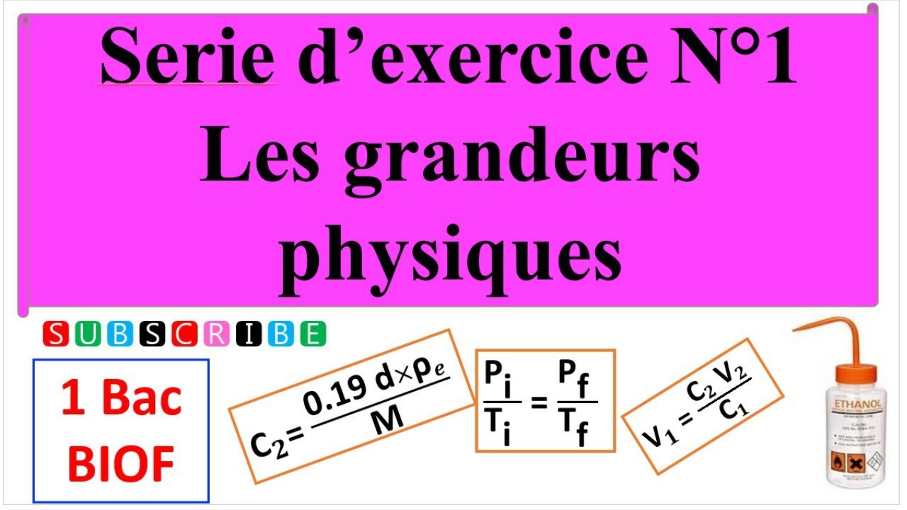 Serie N°1:les grandeurs physiques extrait du devoir 1 #1bac
