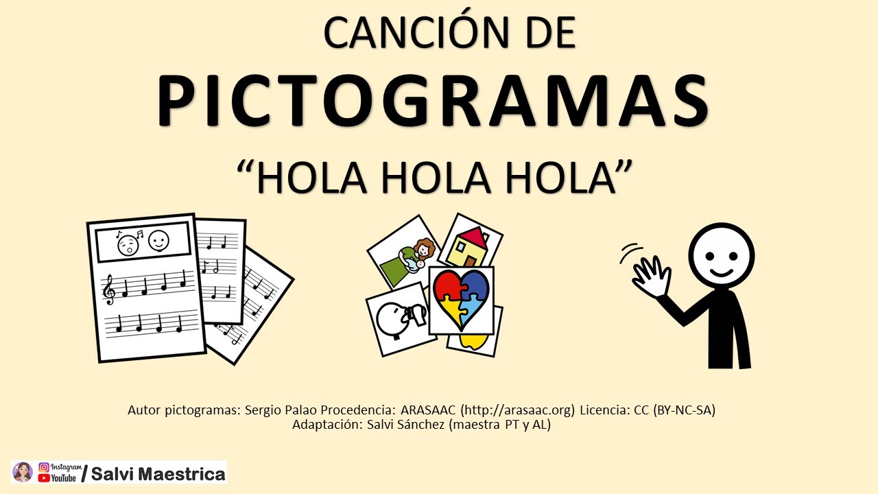 HOLA &iquest;c&oacute;mo est&aacute;s? canci&oacute;n con PICTOGRAMAS para dar los BUENOS D&Iacute;AS | canci&oacute;n infantil