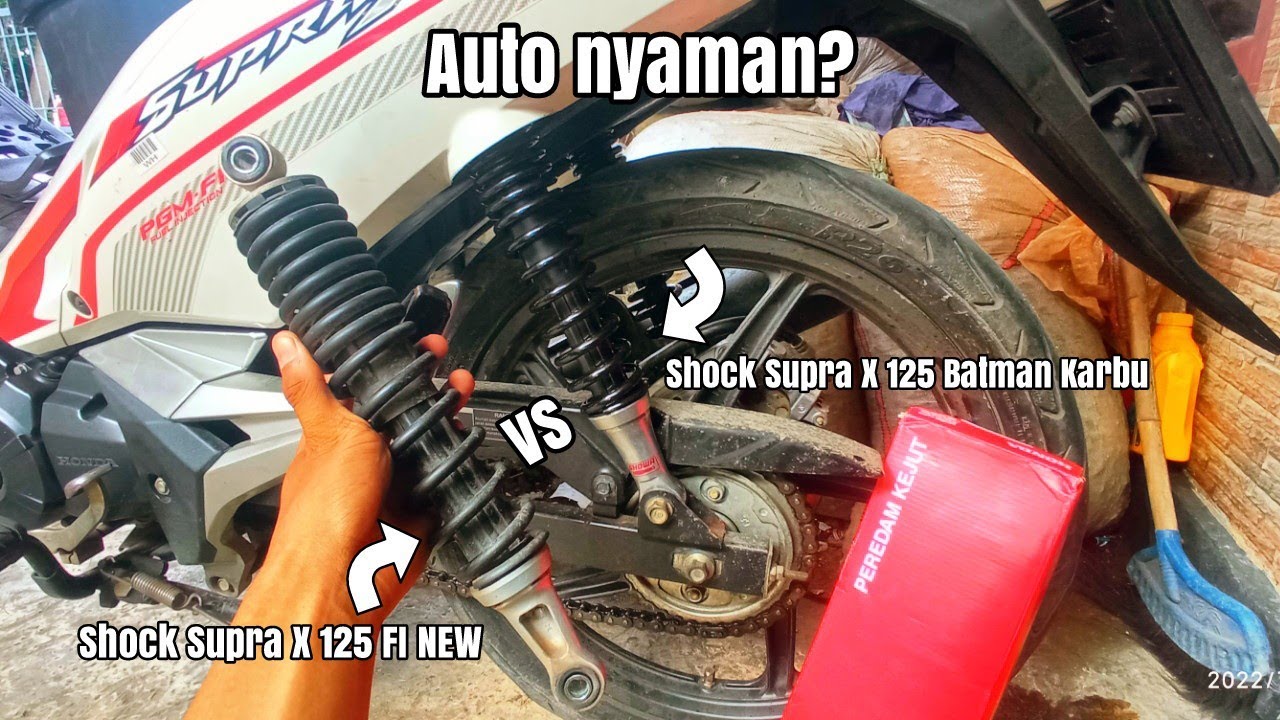 Pasang Shock Supra x 125 Batman karbu di motor Supra x 125 FI New! Gimana rasa nya...?