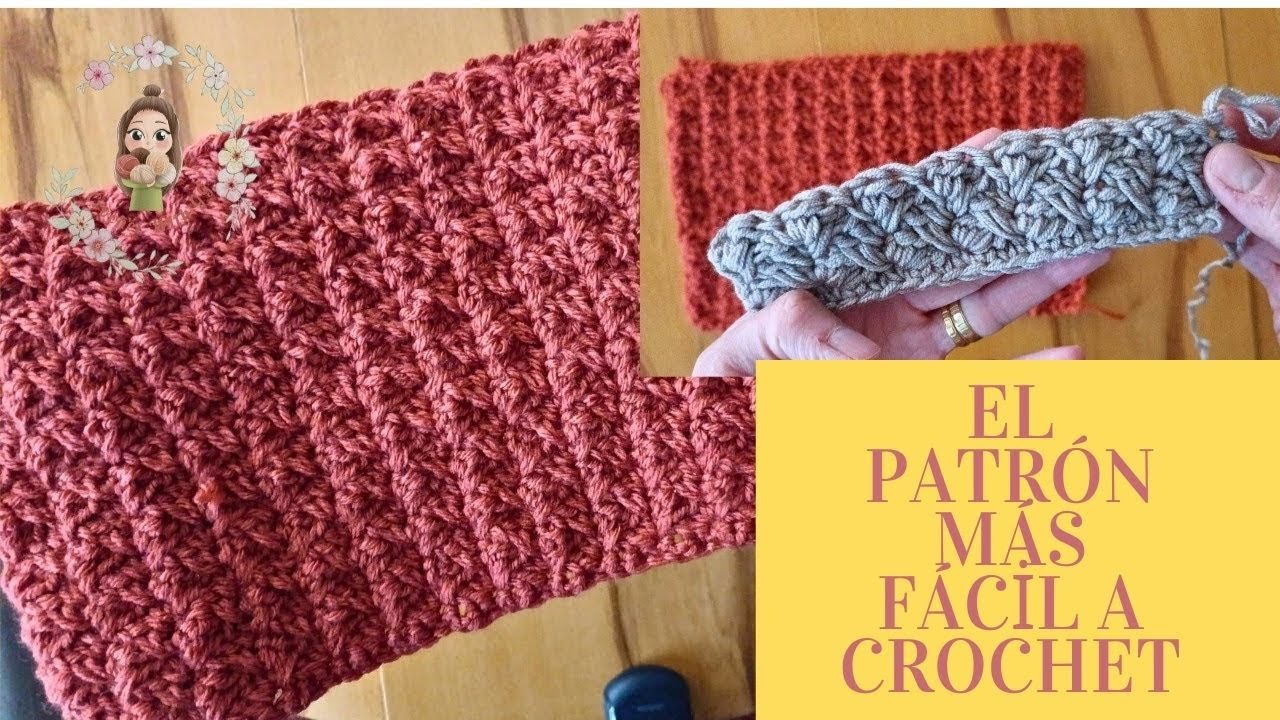 Crochet Fácil 🧶 Patrón a Crochet de 1 Fila que se Repite | Ideal para Principiantes