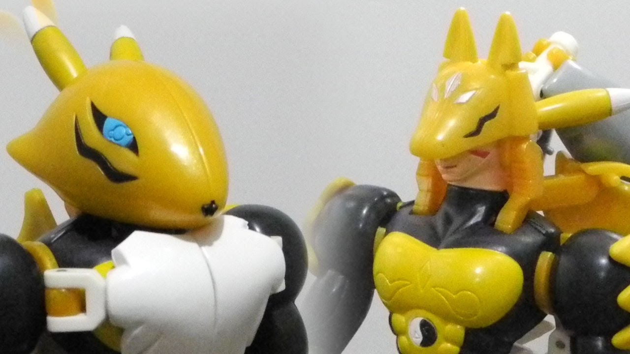 Digimonデジモンtoy-Warp Digivolving Renamonアグモン to Sakuyamonサクヤモン-figure review[720p]