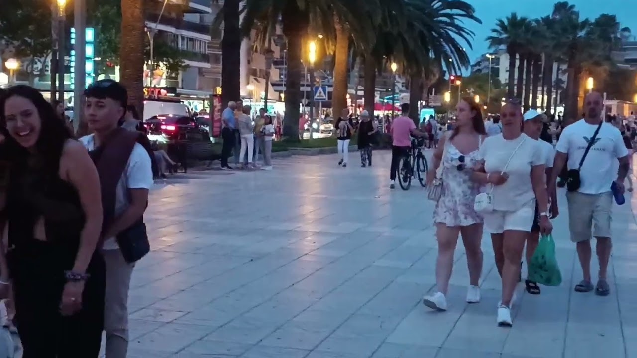 Enjoy walk through the streets of Salou Tarragona near ⛱️🏖️ beach road 🛣️