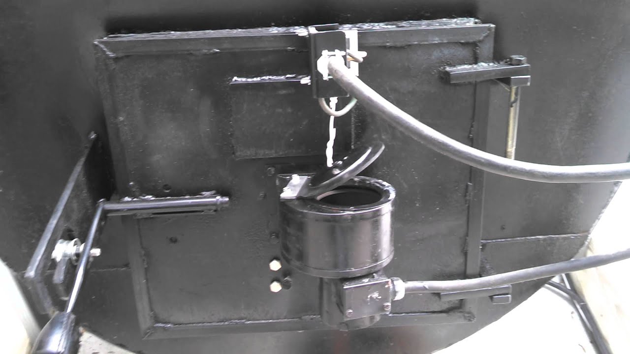 Wood burning boiler blower inlet