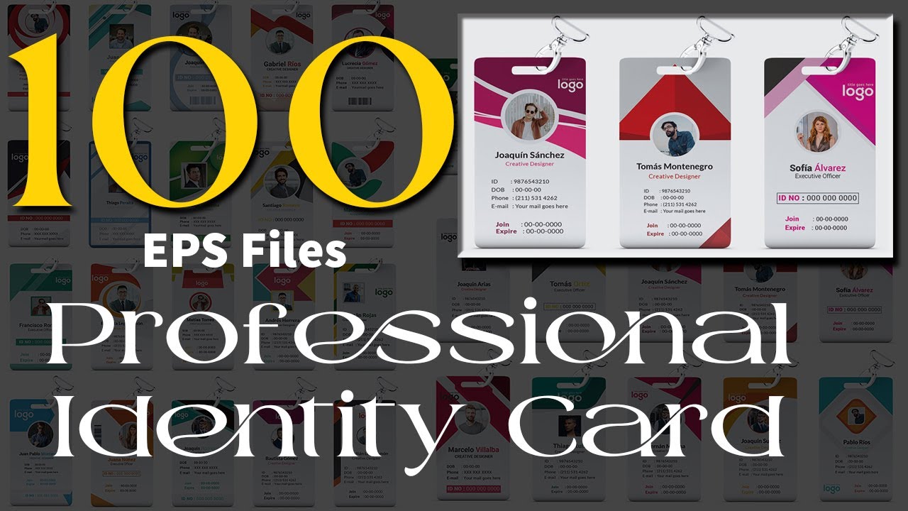 100 Professional Identity Card Templates Download In EPS Files |English| |Illustrator Tutorial|