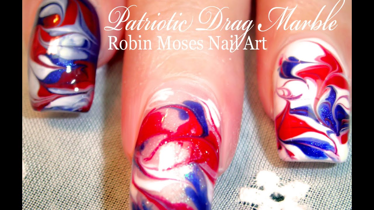 No Water Needed - 4th of July Marble Nail Art Tutorial