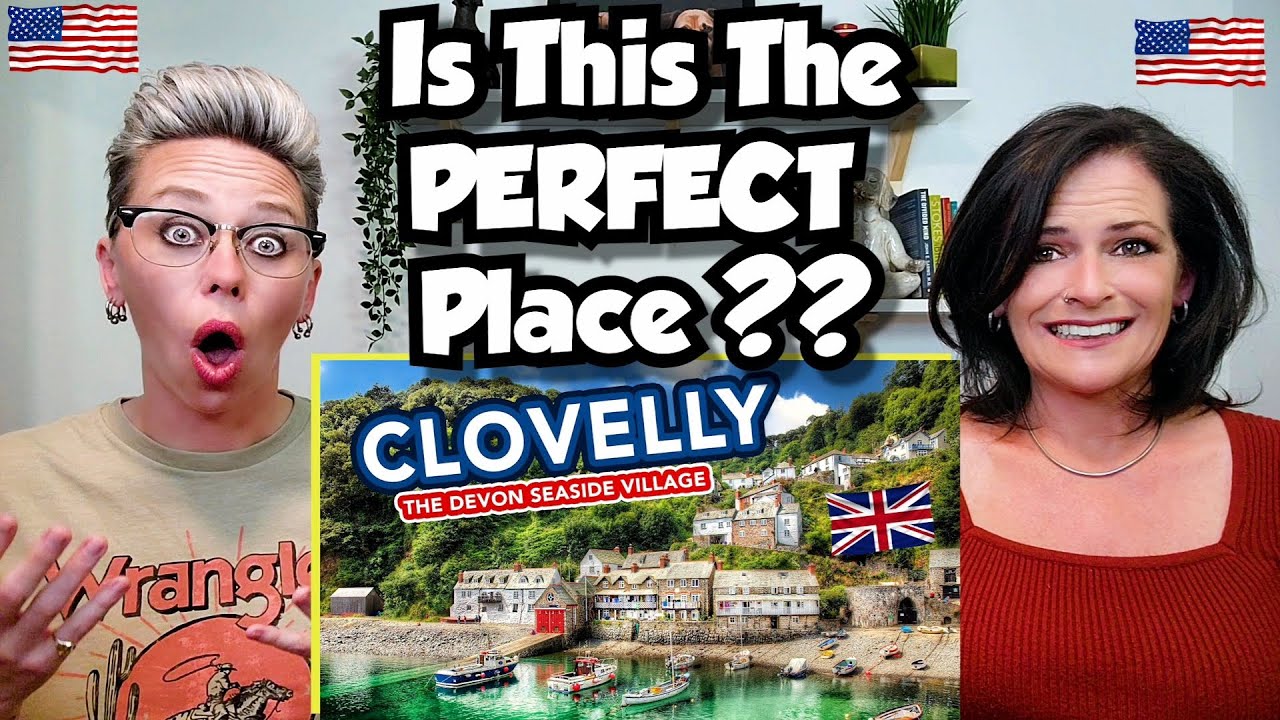 American Couple Reacts: Clovelly, England! 1,000 Year Old Fishing Village! FIRST TIME REACTION!!