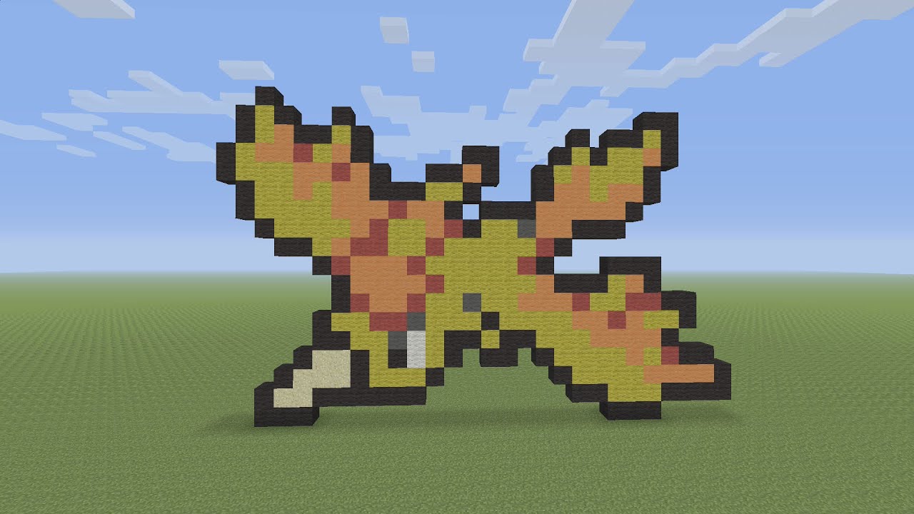 Minecraft Pixel Art - moltres Pokemon #146