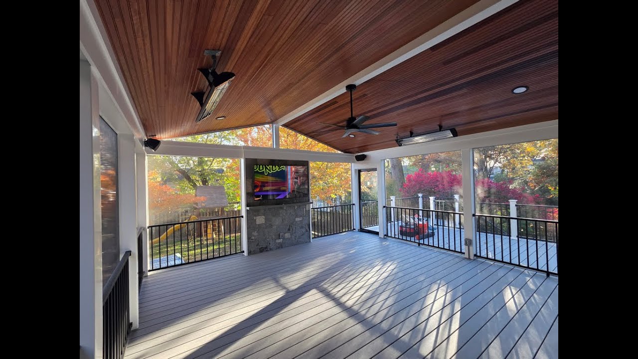 Luxury Estate Hardscape & Screened Porch: Marvin Door, Techo-Bloc & Flagstone | Arlington, VA