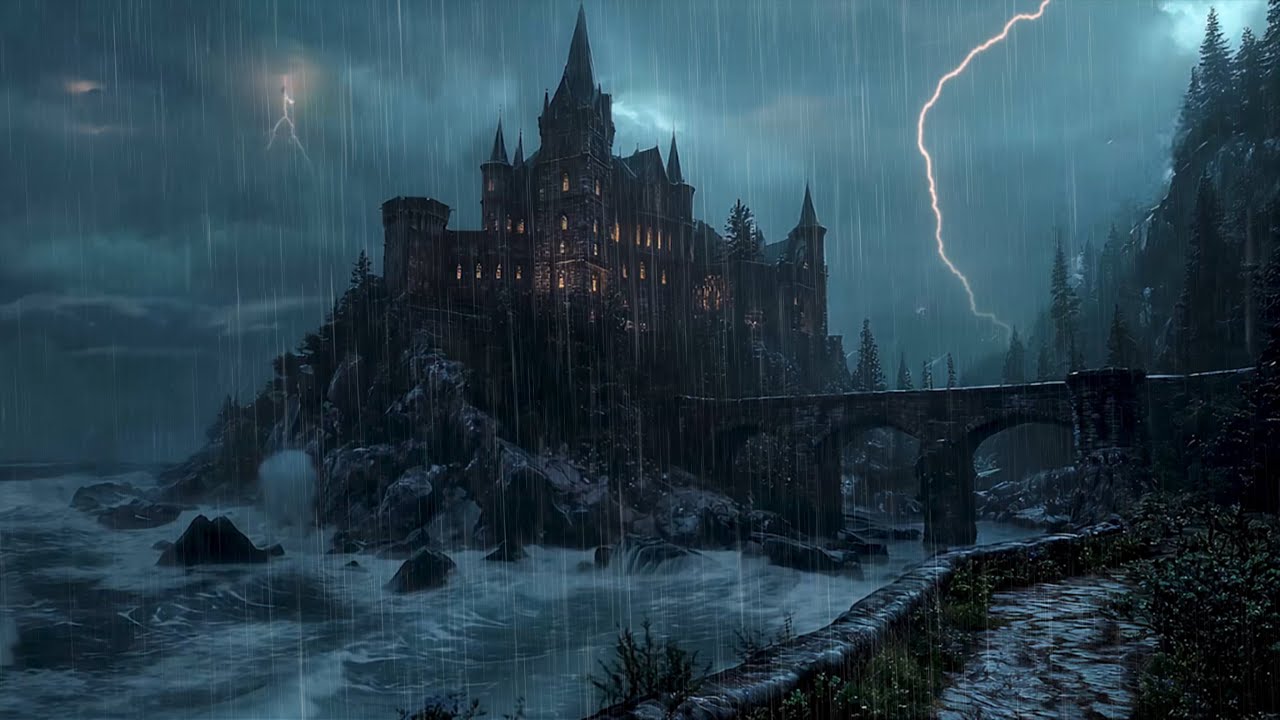 Relax & Unwind with the Rain In Dark Gothic Castle Cliffside 🏰 Enjoy Restful Nights with the Rain