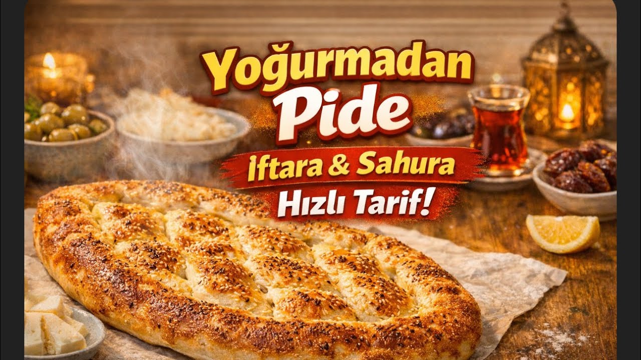 Yoğurmadan Ramazan Pidesi Tarifi 🫓 Evde Taş Fırın Lezzeti! #ramazanpidesi #ramazanpidesitarifi 