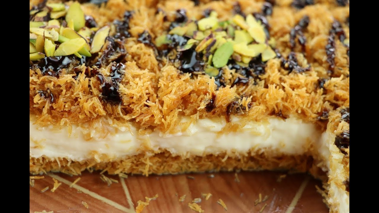 كنافة بالقشطة على الطريقة التركية حلويات باردة بدون فرن سهلة وسريعة مع رباح محمد