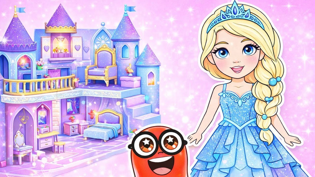 В мире Снежной Принцессы! ❄️🏰 Построй замок и увидь превращение 👑