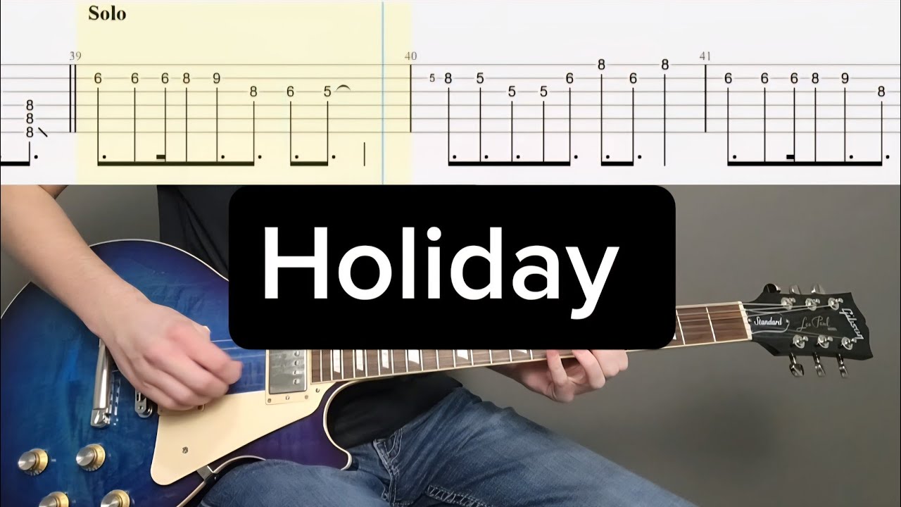 Green Day - Holiday Guitar Tab | Cover | Tutorial 