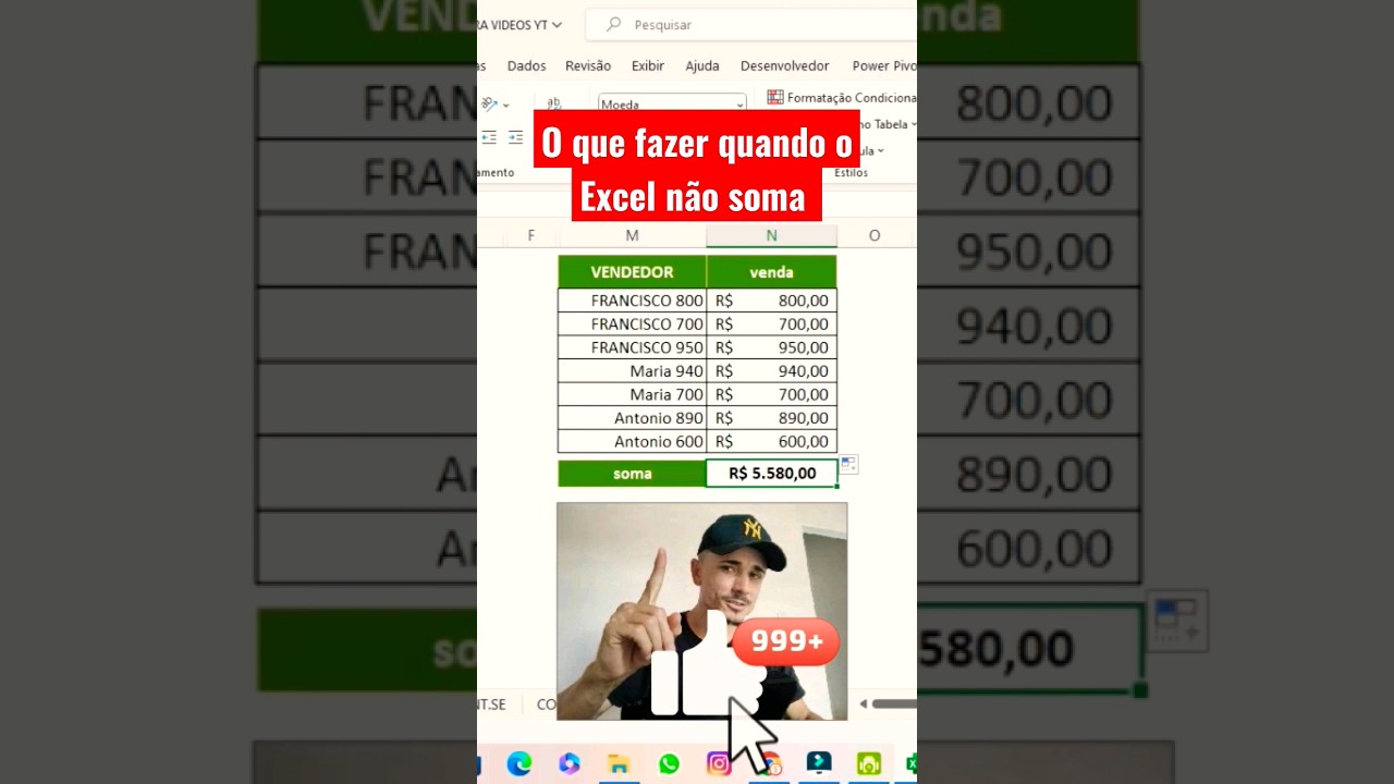 🔴 O que fazer Quando A fun&ccedil;&atilde;o Soma Do Excel N&atilde;o Funciona Retorna Zero.