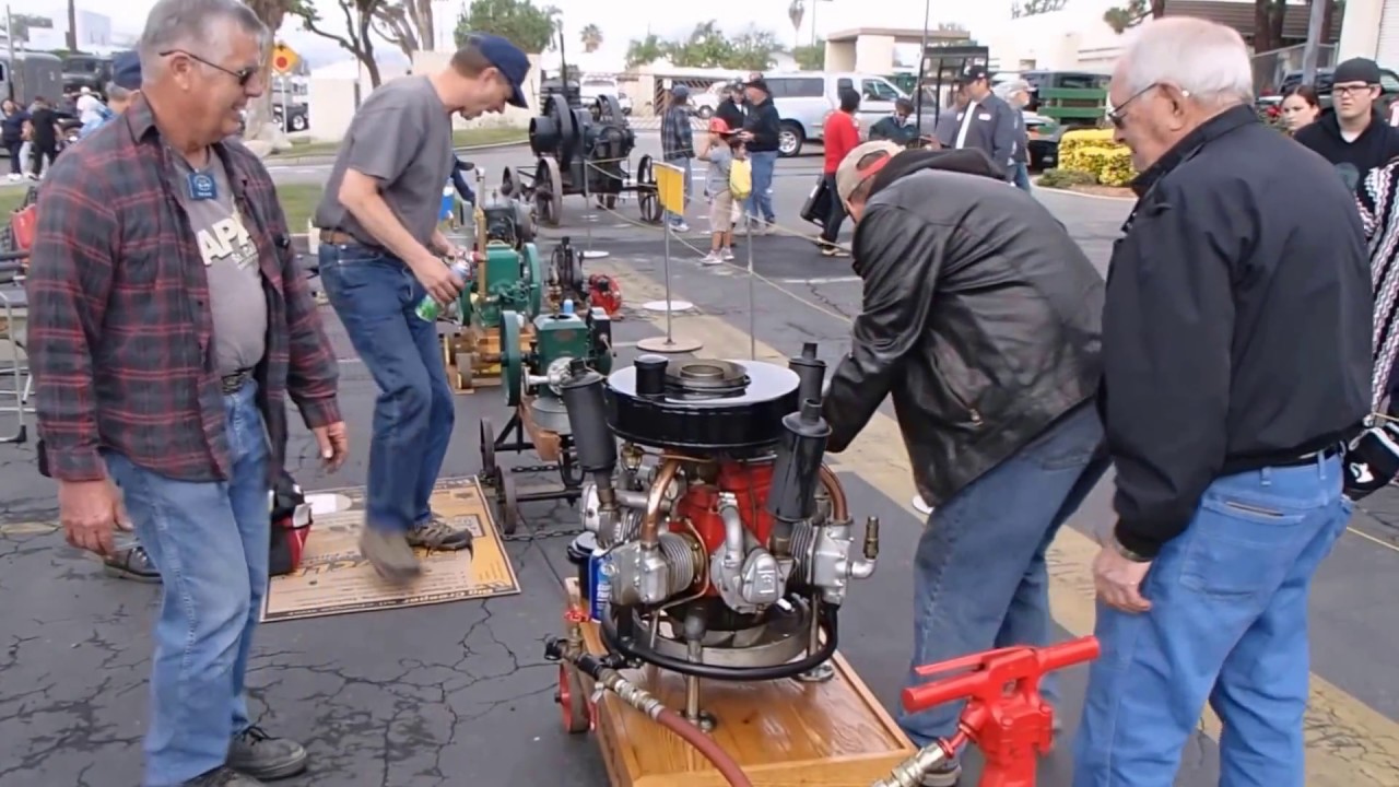 WAPA running Tom's 1948 Ingersoll Rand Spot Air compressor at the Chino Corn Run 2017
