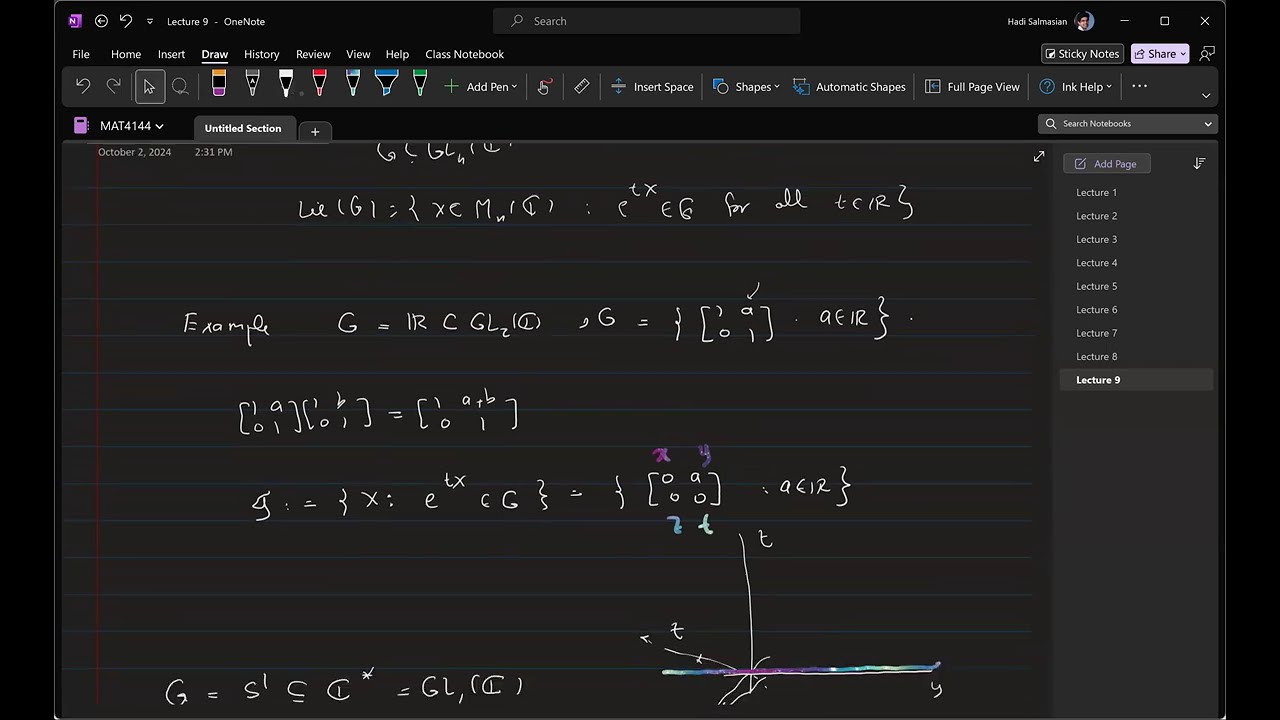 Lecture 09: The exponential map of a Lie group, local properties of the exponential map...