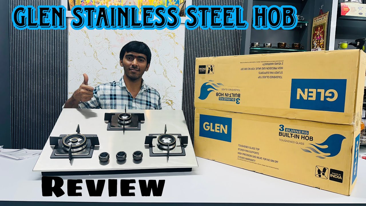 Glen 3 burner stainless steel hob unboxing & Review | Steel body stove