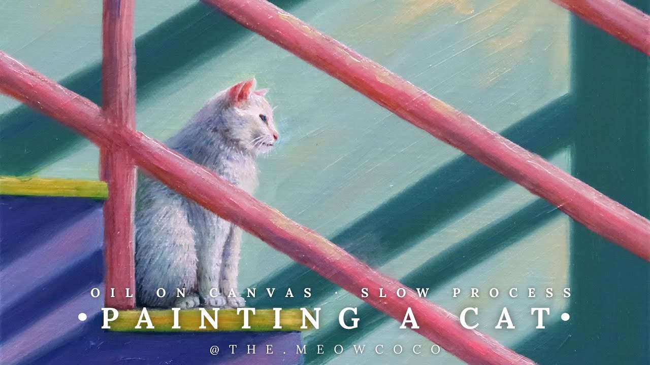 How to Paint a Cat | Paint with me a Cat | 올라가지도, 내려가지도.