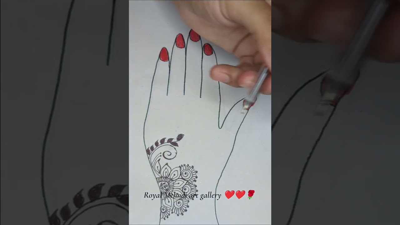 simple mehndi design sketch (complete back hand design)