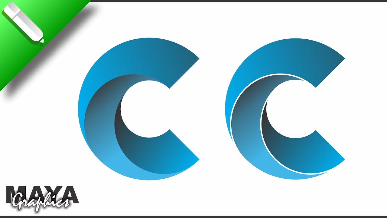 Letter C Logo Desig - Coreldraw | 3D Swirl logo design in Coreldraw | Maya Graphic Tutorial