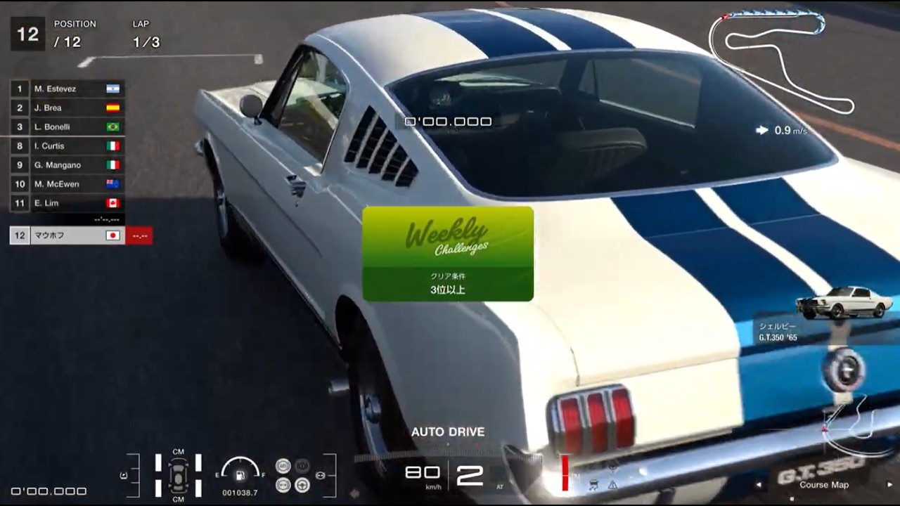 PS5/VR2「グランツーリスモ 7」シェルビー G.T.350'65/筑波サーキット3周/Weekly C. サンデーカップ・クラシック/1位＆ファステストラップ＆CLEAN RACE BONUS