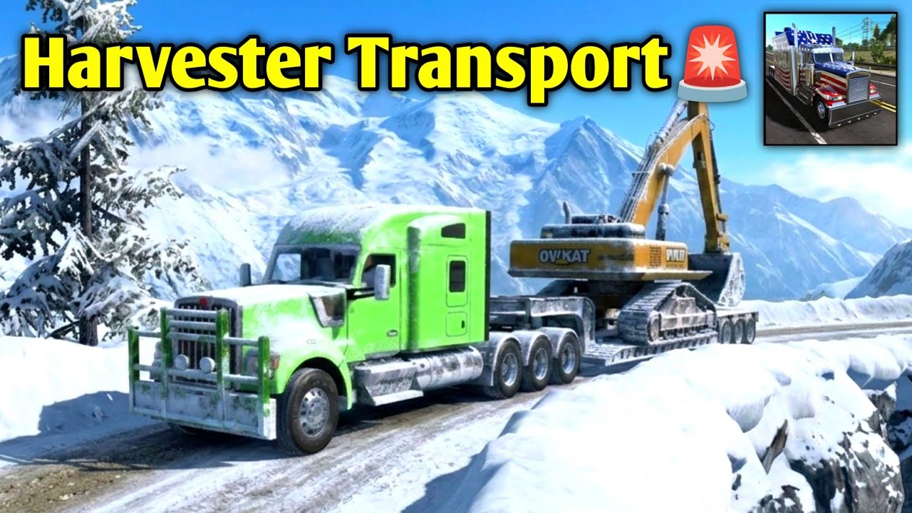 Truck Simulator Drive USA EVO Off-Road Map Gameplay | Big Harvester Transport | Extreme Challenges