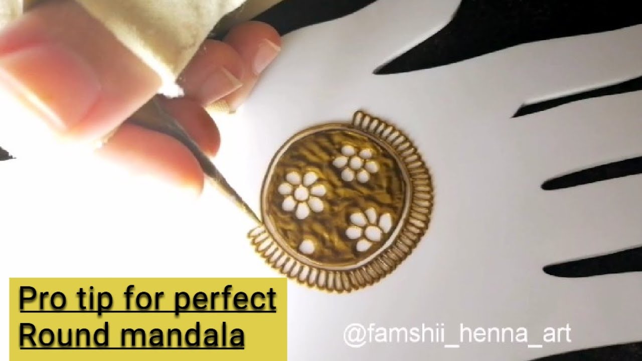 How to make perfect Round mandala design for beginners || Easy mandala henna design.