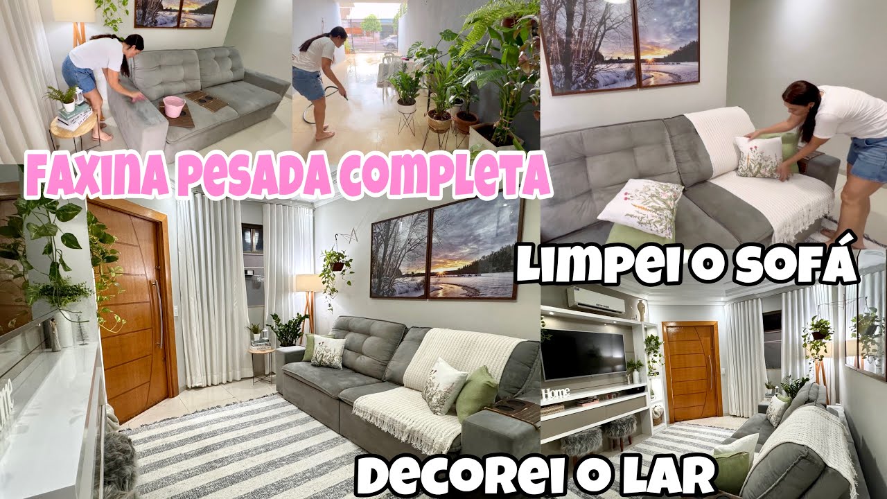 FAXINA COMPLETA LIMPEZA NO SOFÁ DICAS DE PRODUTOS DECOREI O LAR #donadecasa #faxina #limpeza