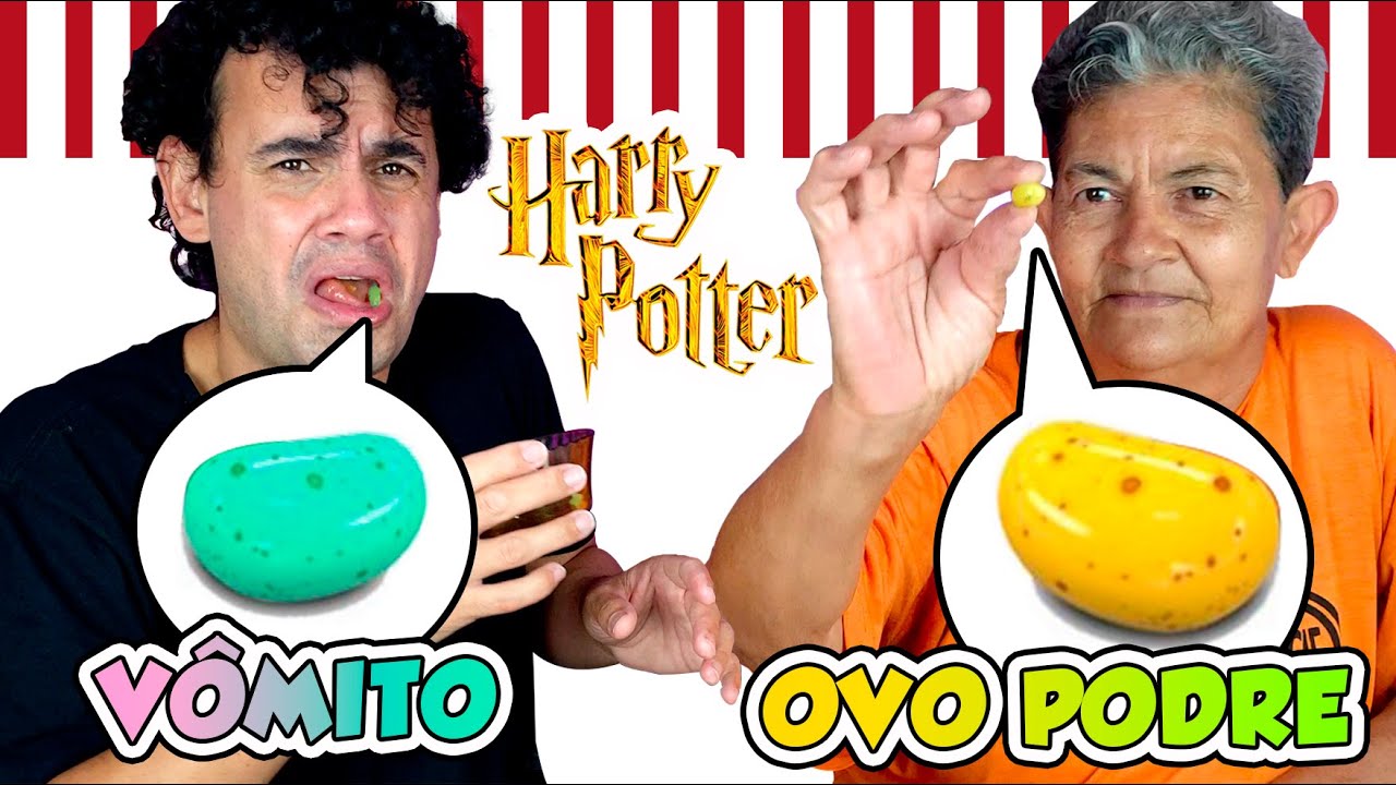 EXPERIMENTANDO OS FEIJOES DO HARRY POTTER COM A MÃE - Fubá online
