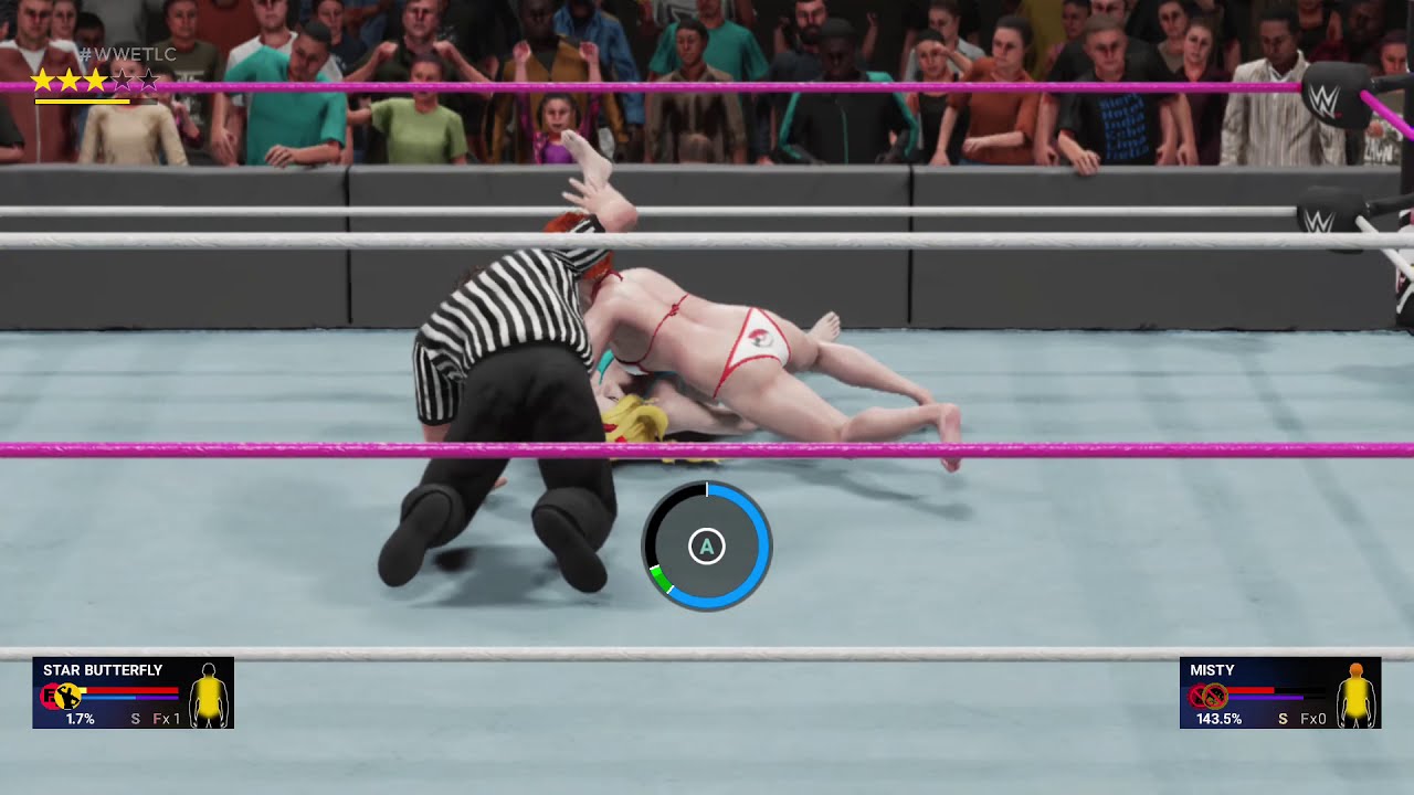 WWE 2K19 Star Butterfly  (Thick) VS Misty (Thick) Bikini Barefoot Match