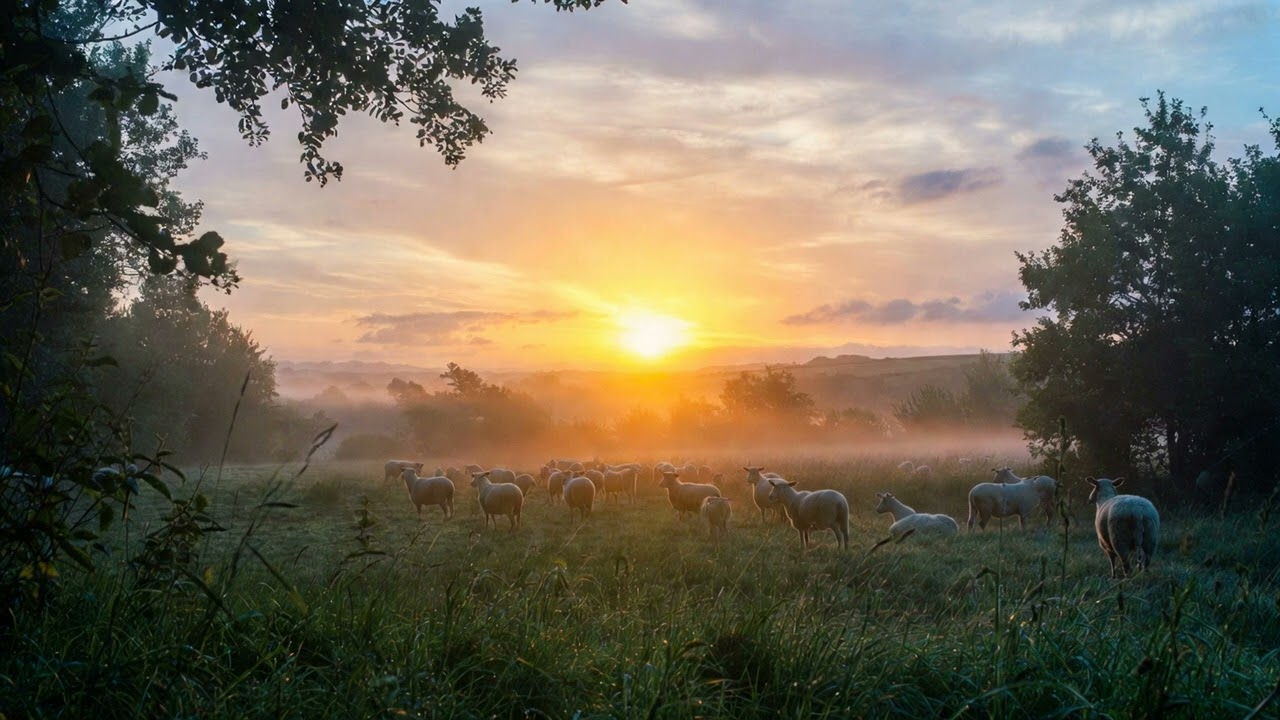 Sunrise on the Sheep Farm • Gentle Lullaby & Morning Pastoral Sounds for Calm & Focus (1 hour)