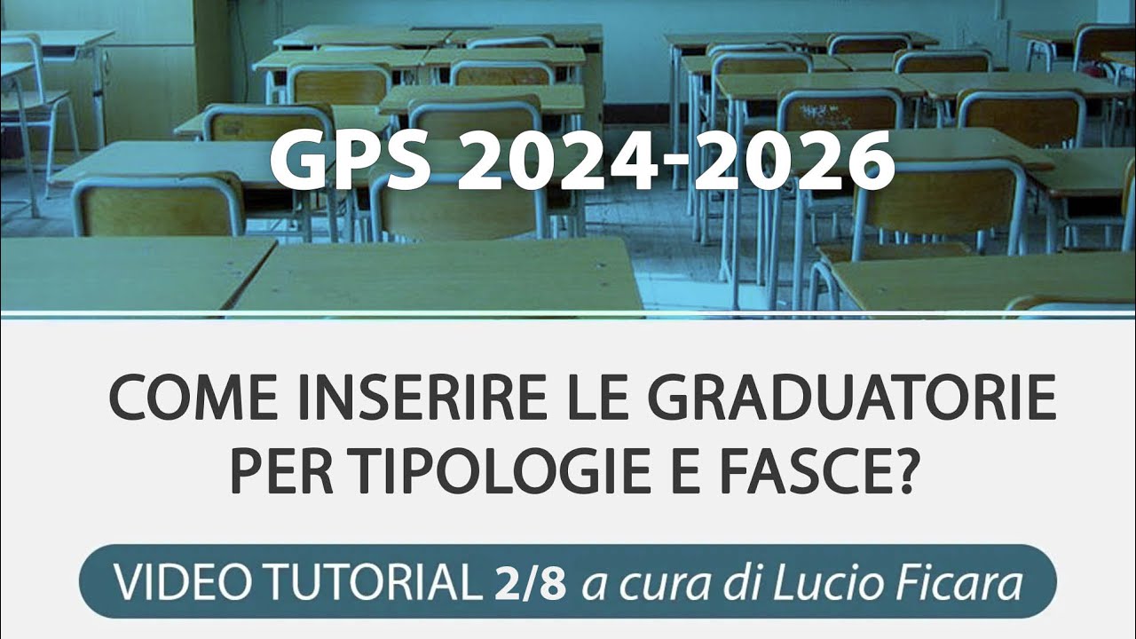 VIDEO TUTORIAL Gps 2024, come inserire le graduatorie per tipologie e fasce - 2/8