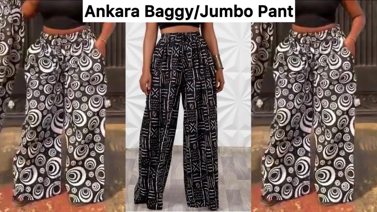 Как сшить модные брюки Ankara Jumbo/Baggy с широким эластичным поясом, веревкой и карманами