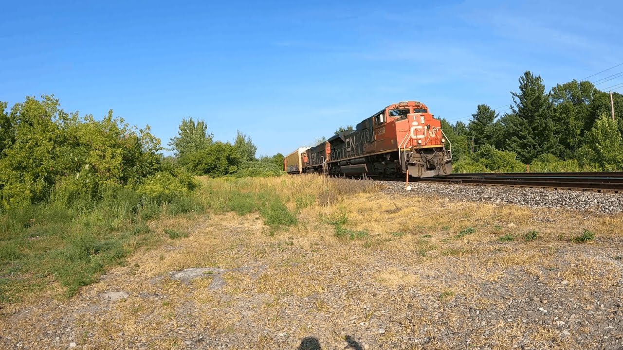 2 trains around Kingston Mills.