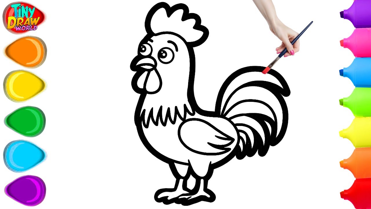 🐓 Как нарисовать милого петушка | Простой пошаговый урок
