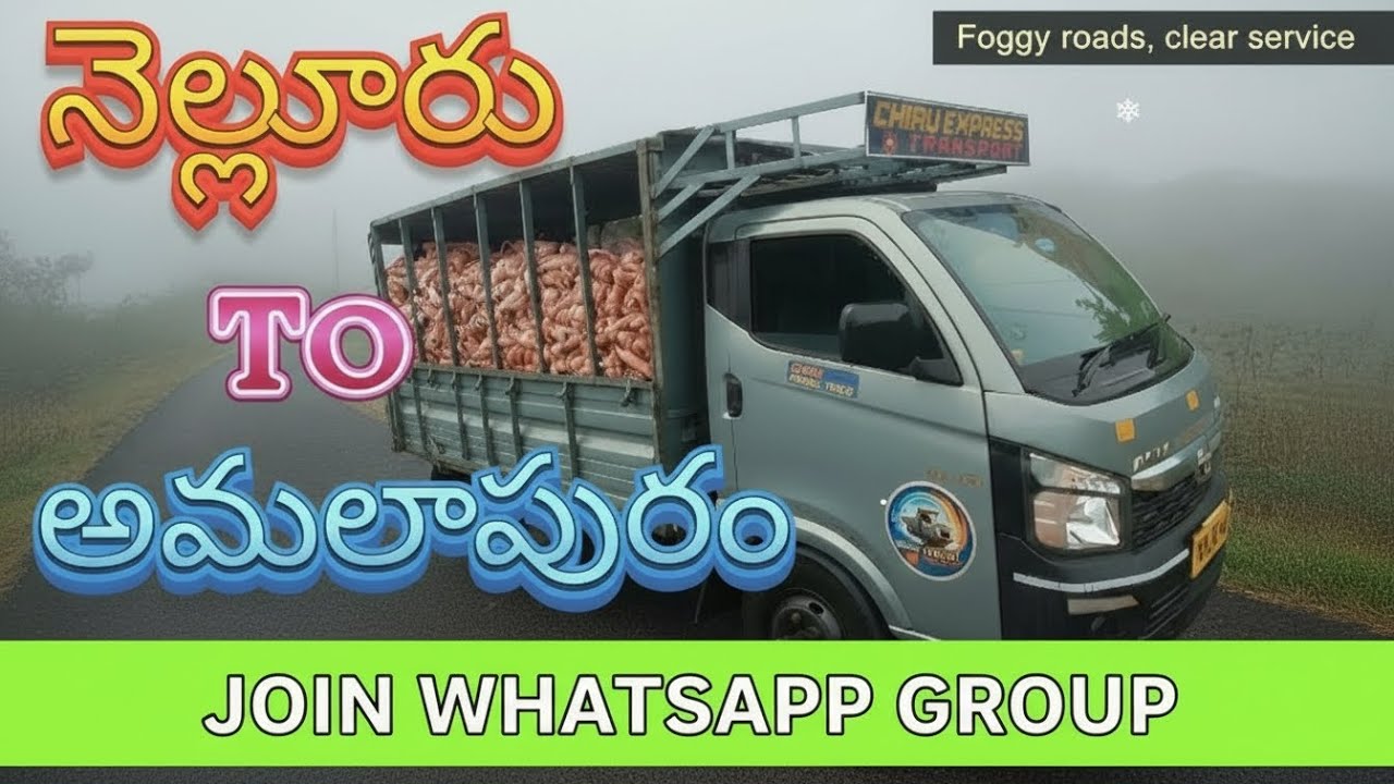 Nellore to Amalapuram **Prawns feed🐬 Transport in Fog & Rain** |join WhatsApp group| #intra